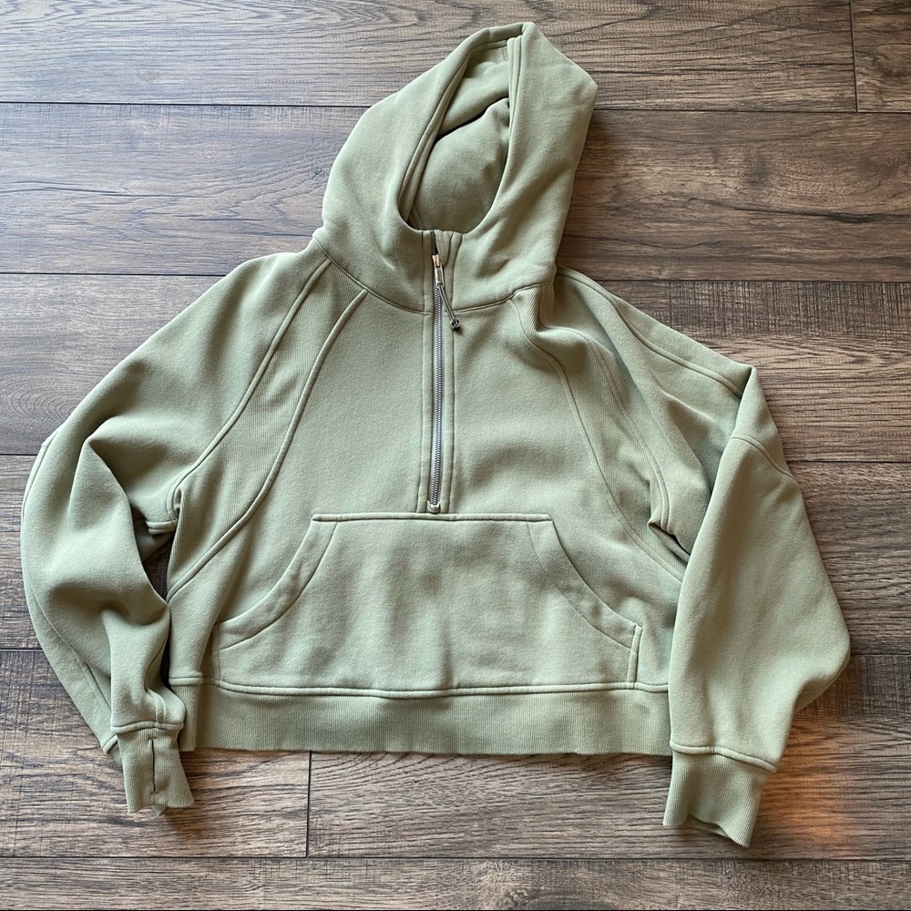 Lululemon Scuba Half Zip Olive Hoodie